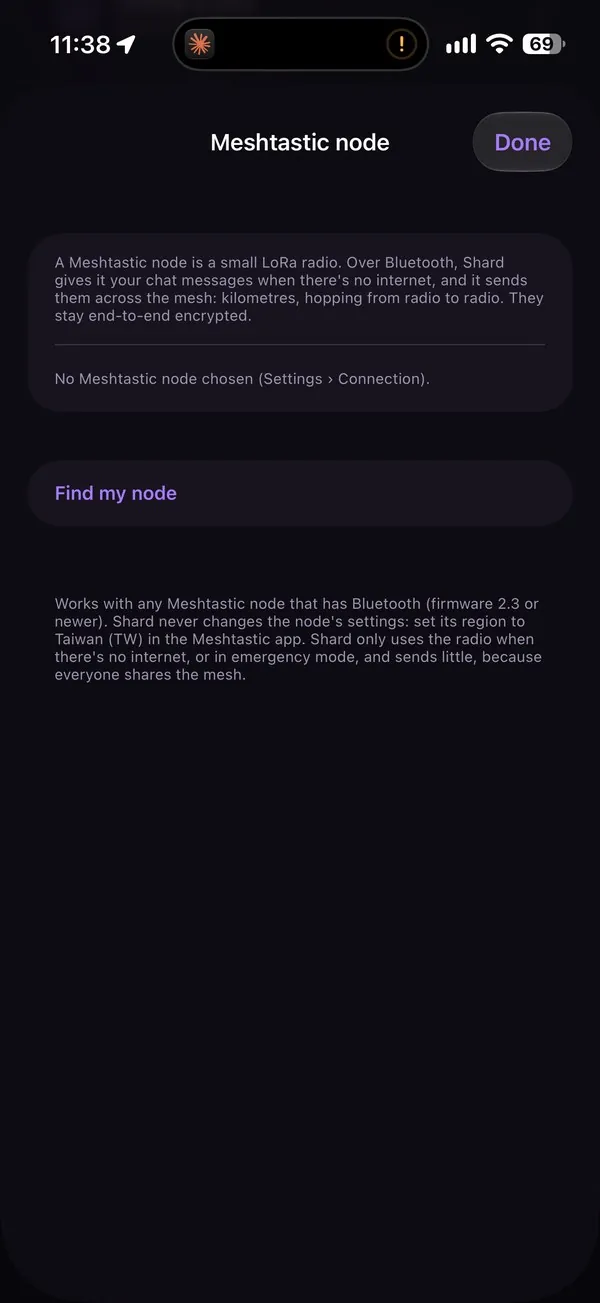 Connecting a Meshtastic radio in Shard